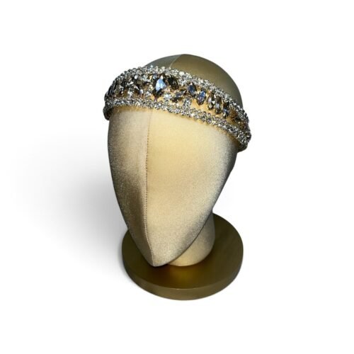 Tiara de cristal dorada